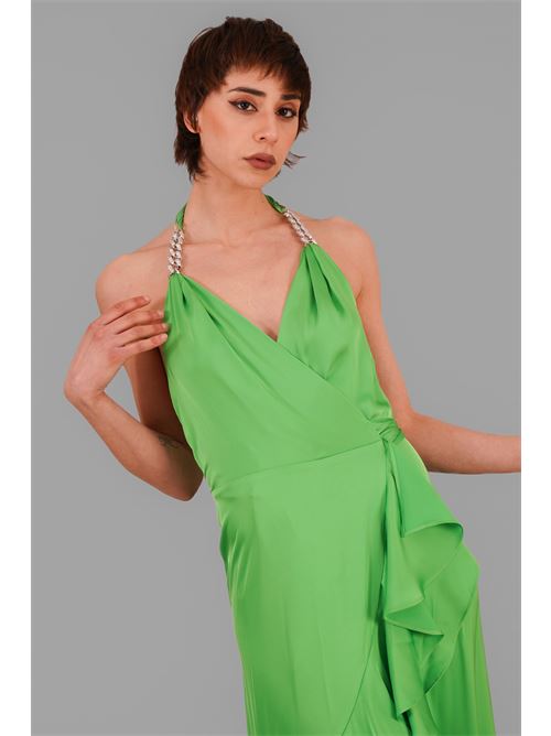 Abito incrocio in raso twins fantasy | T4528GREEN